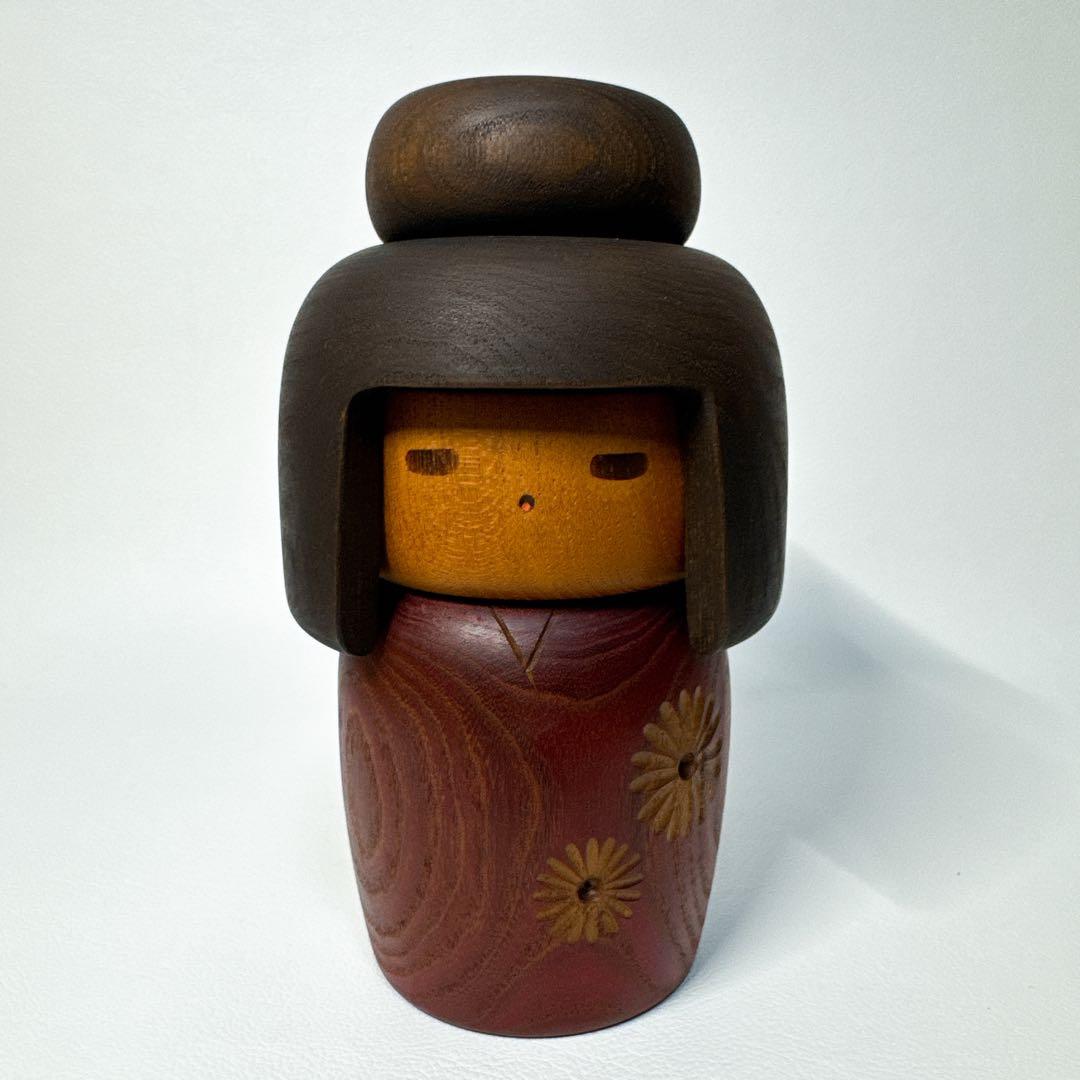 【美品 2体セット】山中三平 創作こけし 「花ことば」 伝統工芸 民芸 郷土玩具