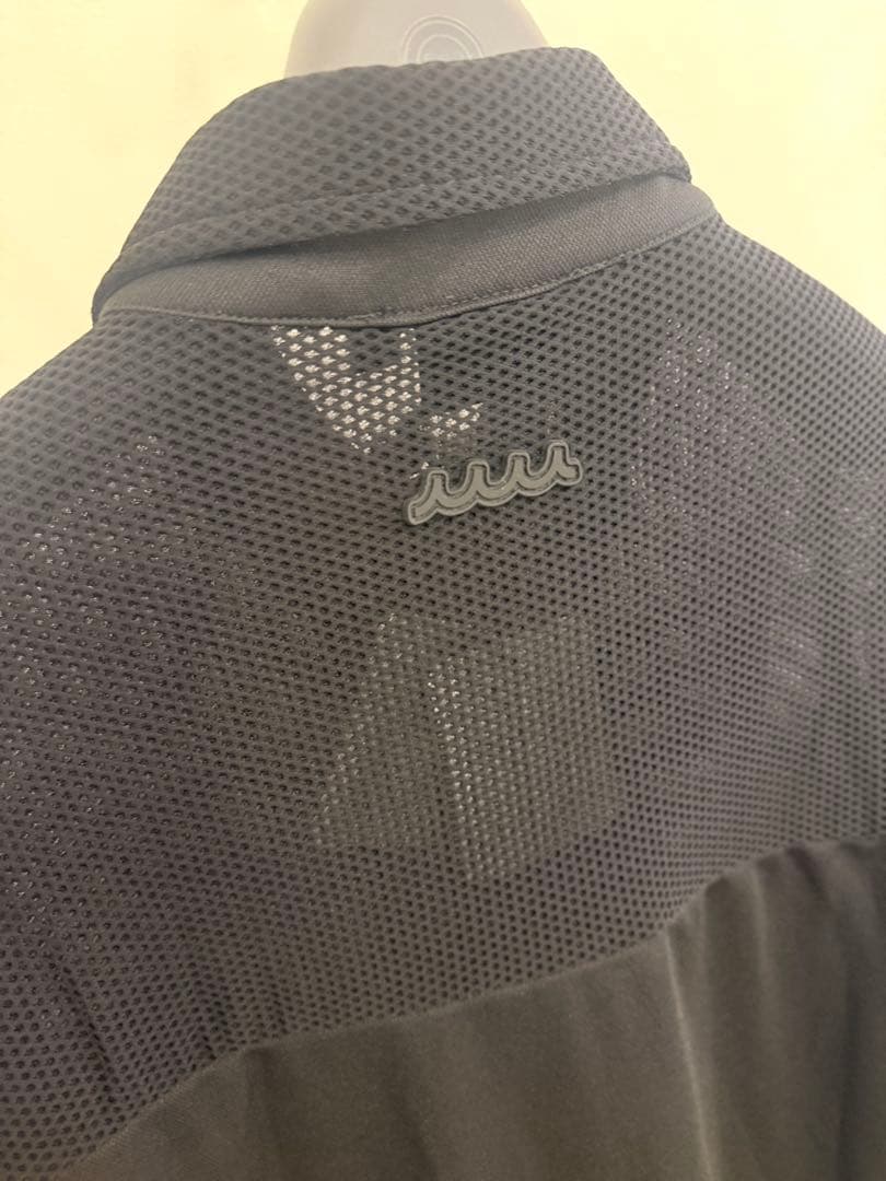 【新品】ムータマリン　ストレッチメッシュ 切替ラインシャツ　黒　Sサイズ