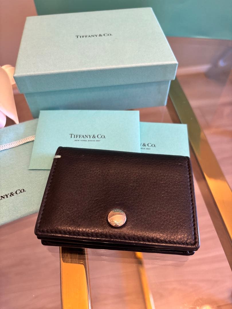 Tiffany & Co. ブラックレザー名刺入れ　カードケース　ティファニー