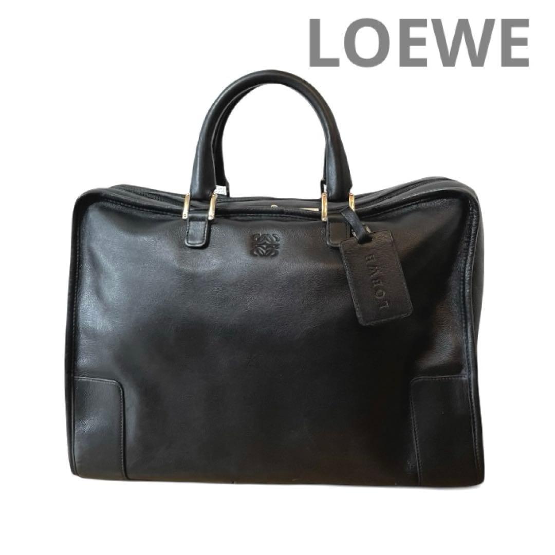【美品】LOEWEロエベ アマソナ40ハンドバッグ ブラックゴールド アナグラム