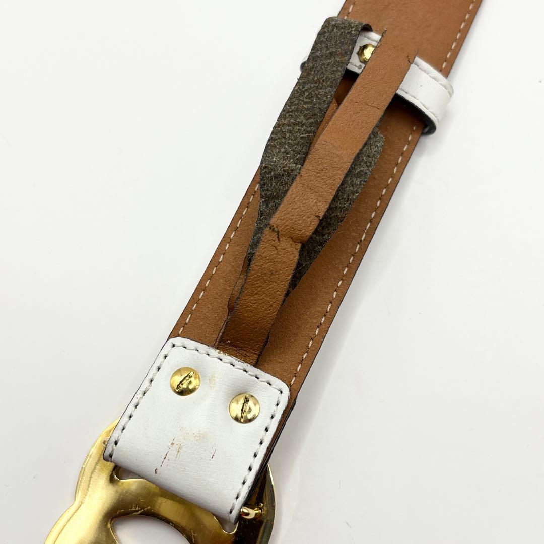 CELINE サークルロゴ ベルト レザー ヴィンテージ