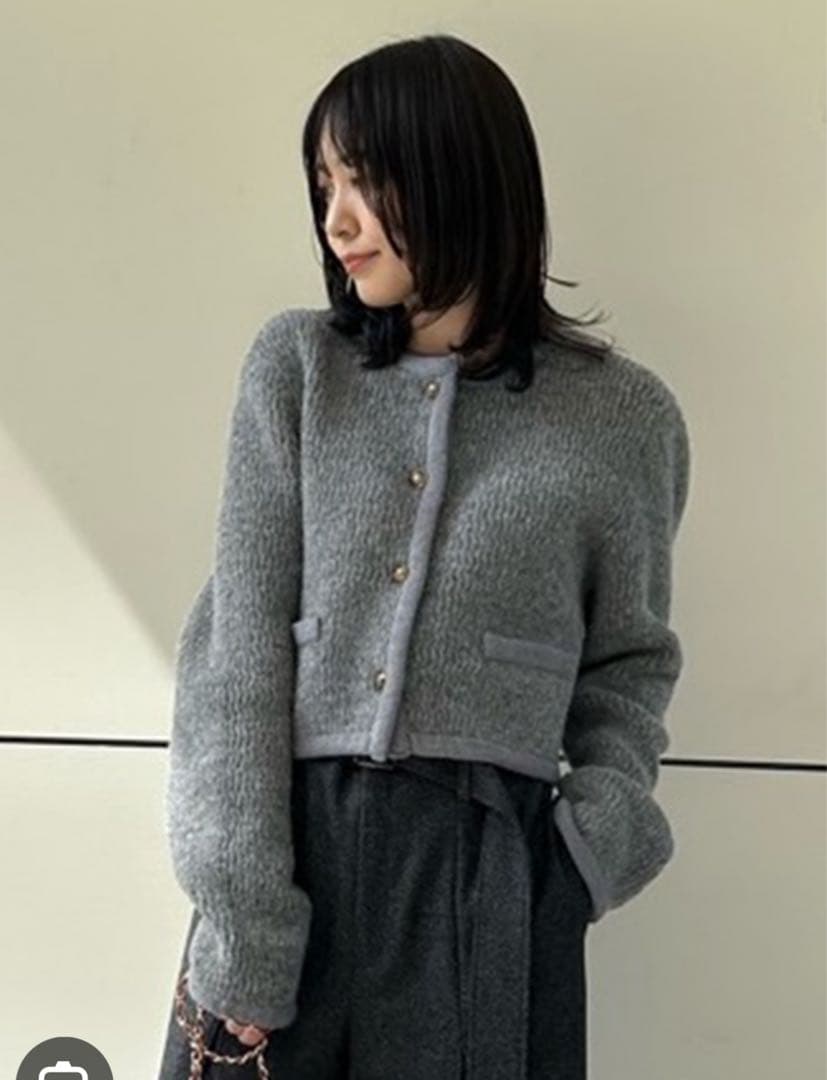 フレイアイディー ブークレヤーンコンパクトニットジャケット