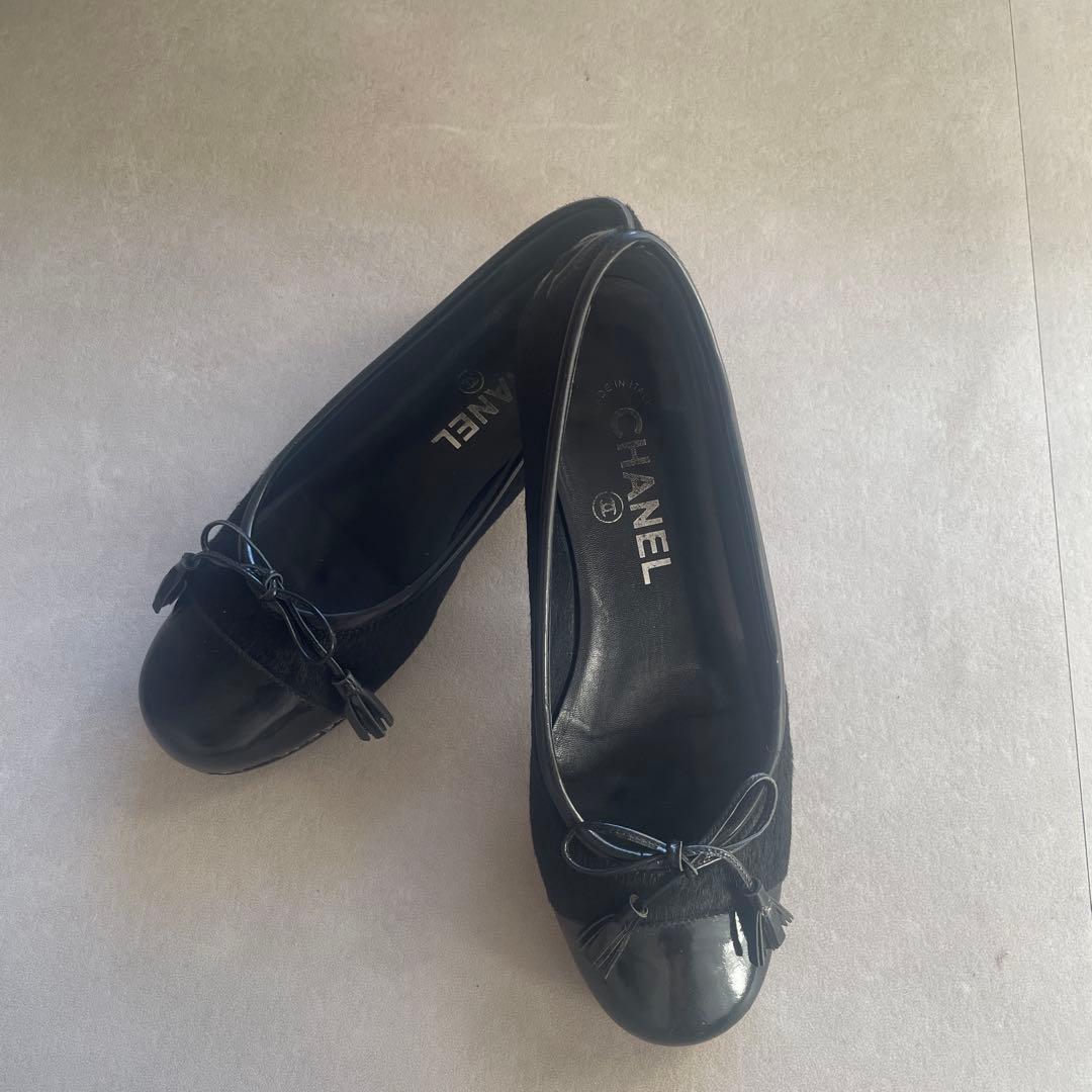 【CHANEL 】ブラック/バレエシューズ/美品/匿名配送/即発送可能
