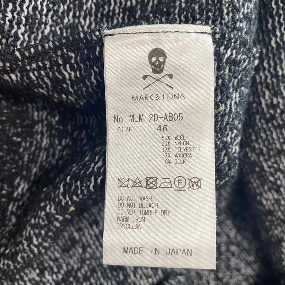 美品✨マークアンドロナ　スカル　刺繍ビッグロゴ　ハイネックニット　黒