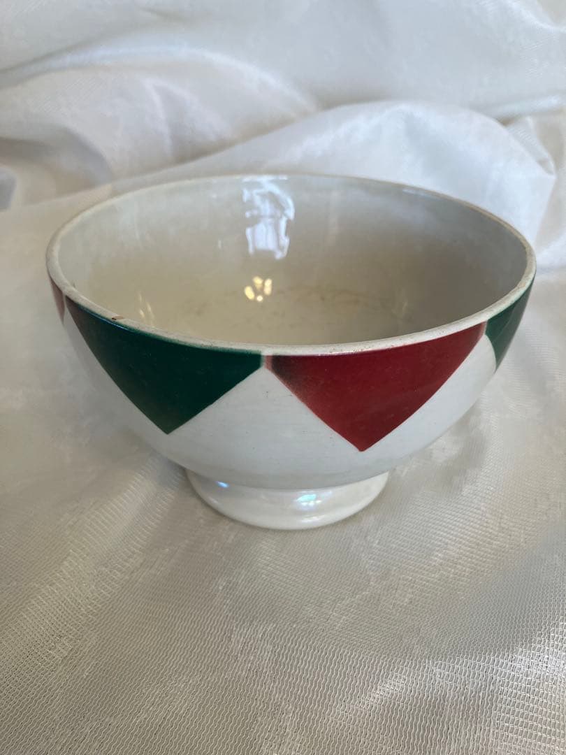 フランス　アンティーク　カフェオレボウル クリスマス紋様　《希少カラー》