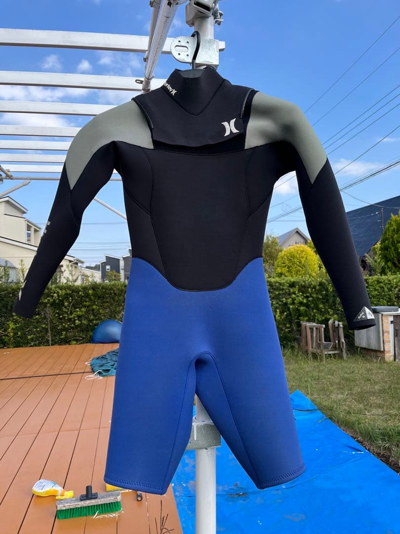Hurley ロングスプリングウェットスーツ 黒/青
