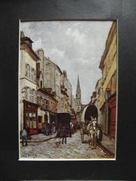 シスレー、アルジャントゥイユの大通り、希少画集画、新品額装付