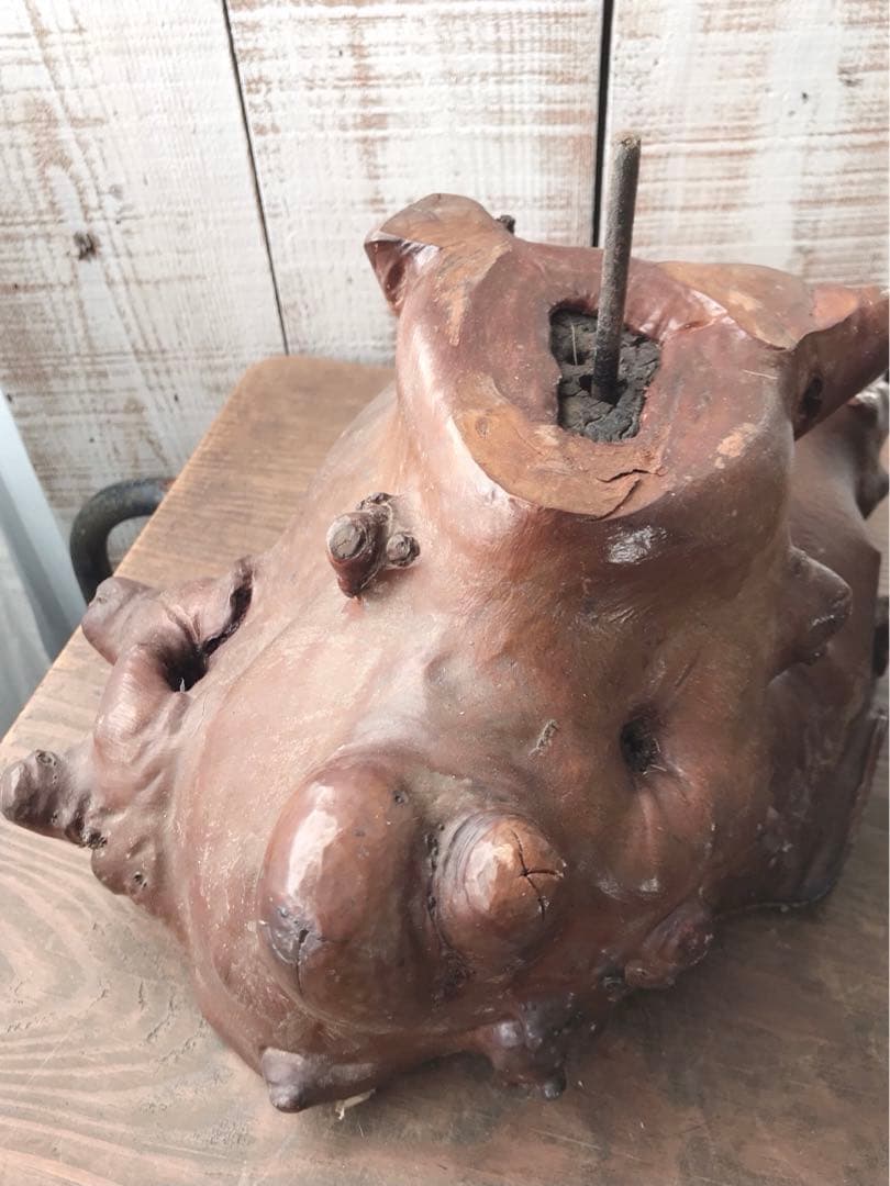 ヴィンテージ　鹿　剥製　土台付き