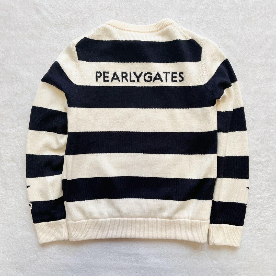 極美品　パーリーゲイツ　近年　蓄熱裏地　防風　スニード　ニット　ボーダー　スター