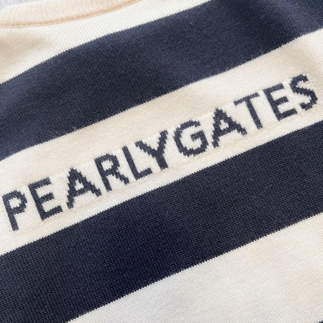 極美品　パーリーゲイツ　近年　蓄熱裏地　防風　スニード　ニット　ボーダー　スター