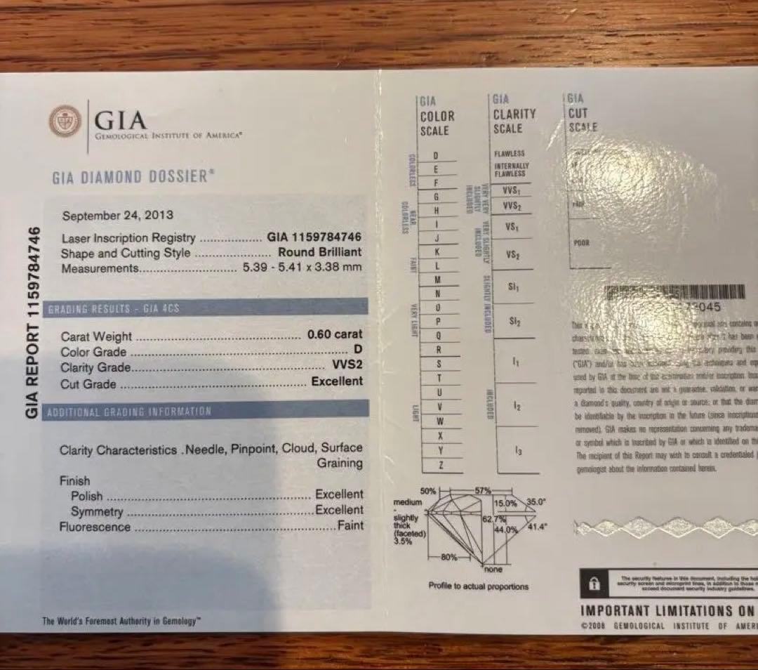 カルティエ0.6ctCドゥダイヤピアス　片耳