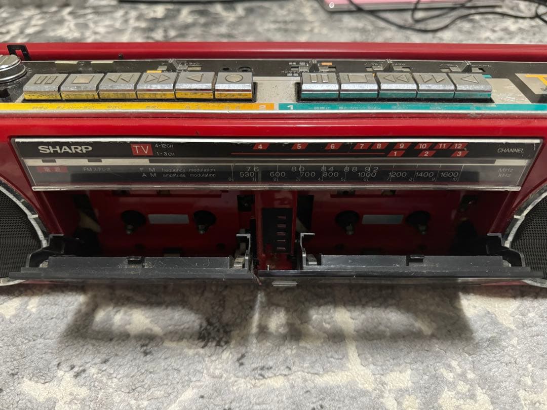 SHARP ステレオダブルカセットQT-77MK II (R)現状品