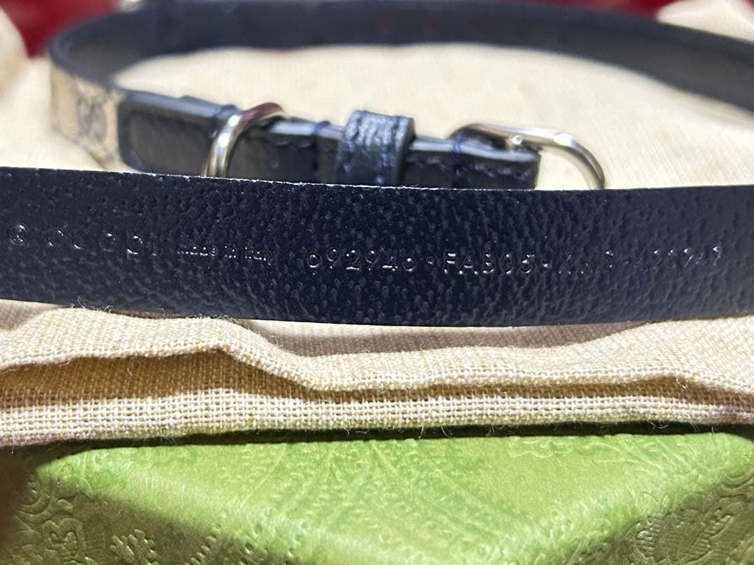 新品GUCCI グッチ エクストラスモール ペット 首輪 XXS ベージュブルー