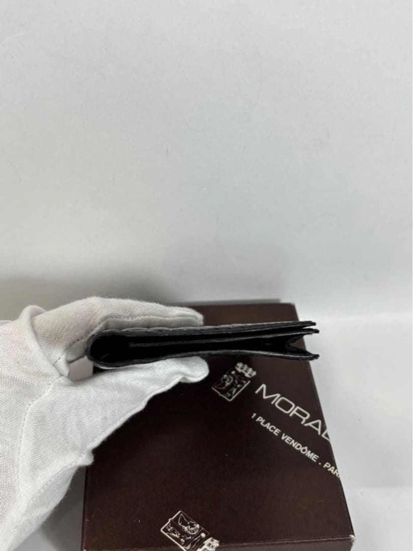 Morabito 名刺、カード入れ　クロコダイル　ブラック　モラビト