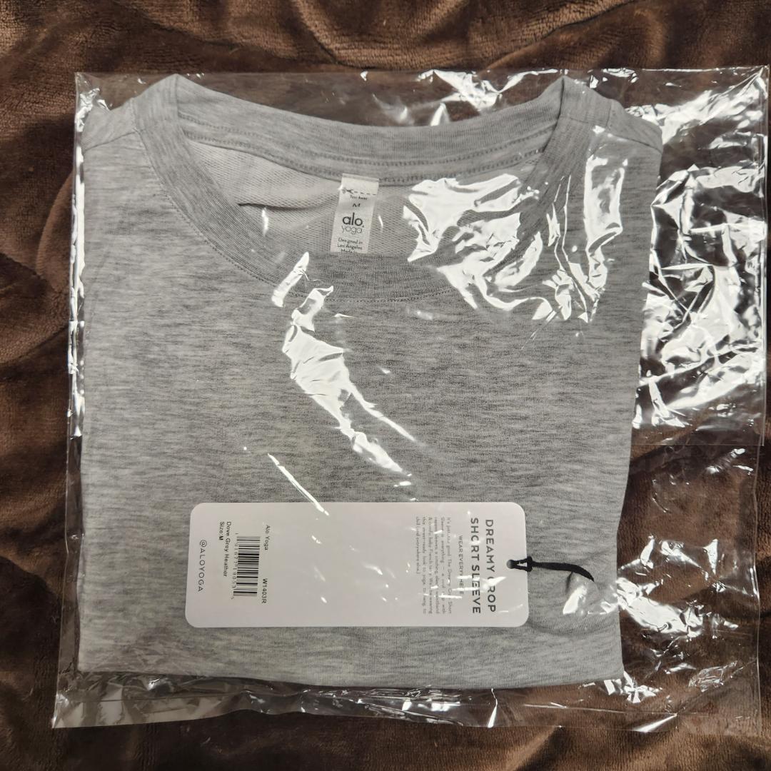 alo yoga Dream Crop Short Sleeve M ドーブグレ