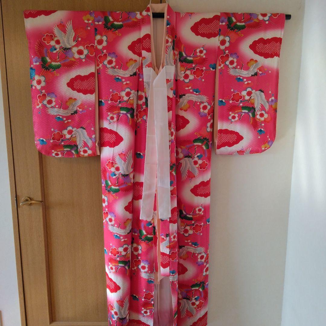 未使用　十三参り用着物　長襦袢　　袷　正絹　保管品