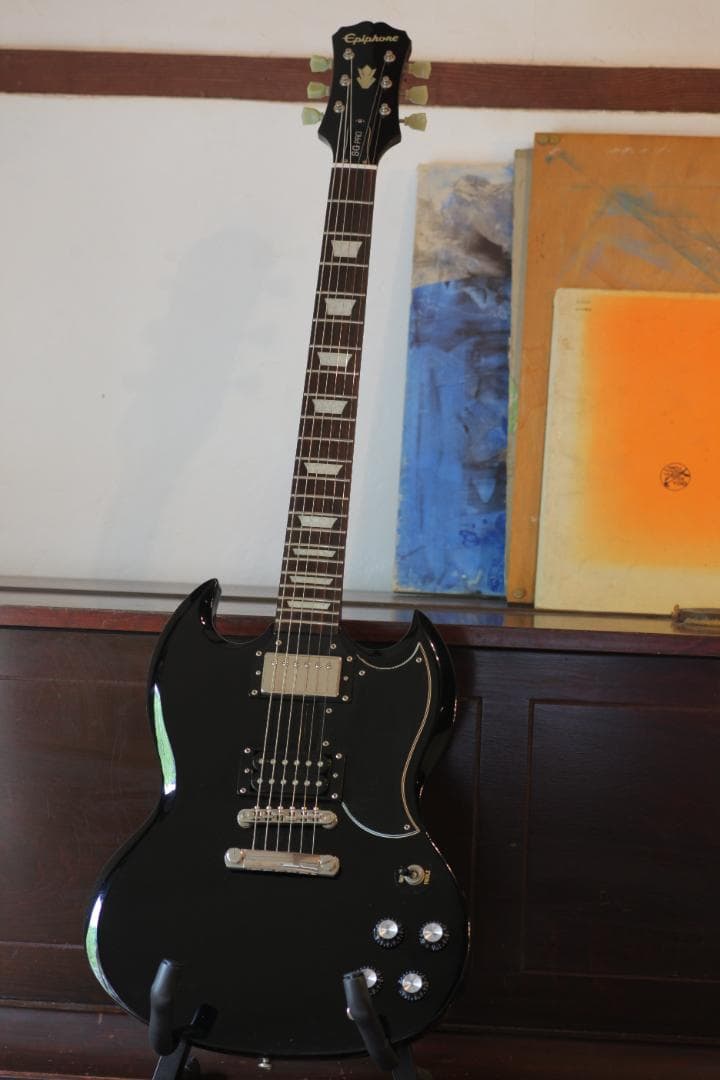 動画あり! Epiphone SG Pro ソリッドブラック整備済