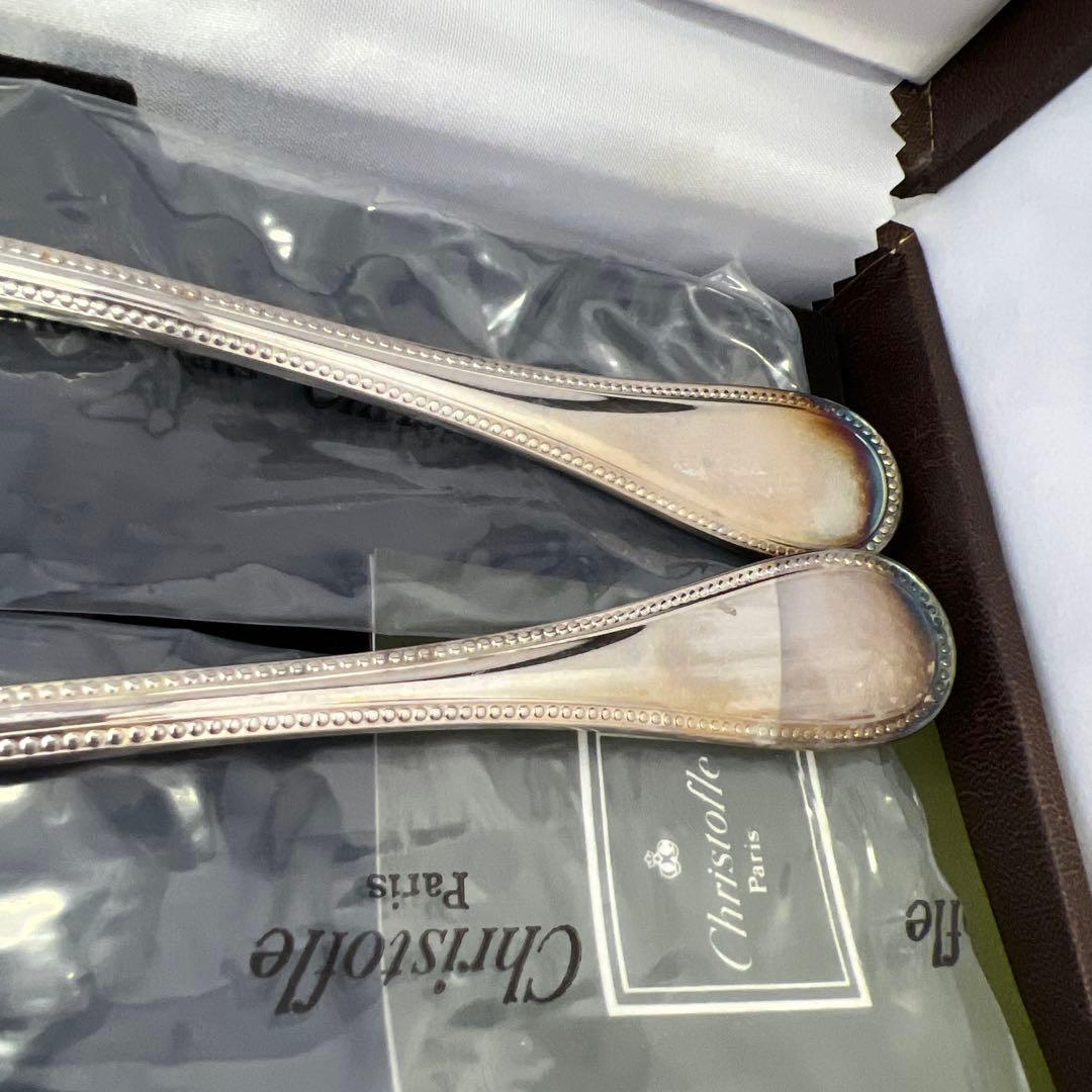 Christofle スプーンセット 2本入り　未開封1開封使用済1