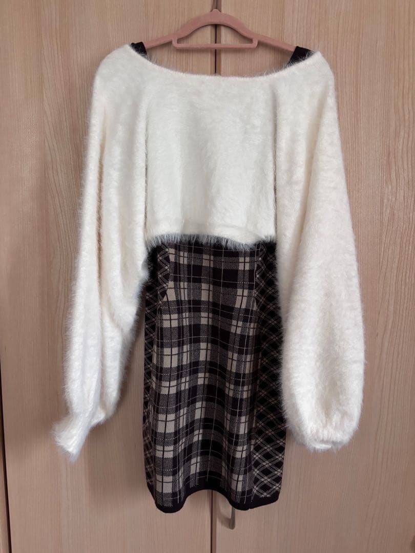 LIPSERVICE フェザーチェックアンサンブルワンピース