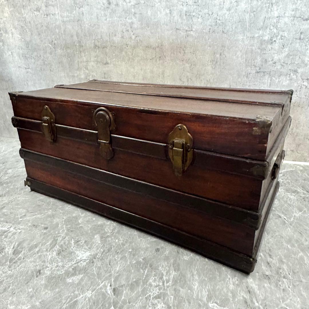 【珍品】トランクケース コンテナボックス 船舶 船鞄 収納 アンティーク①