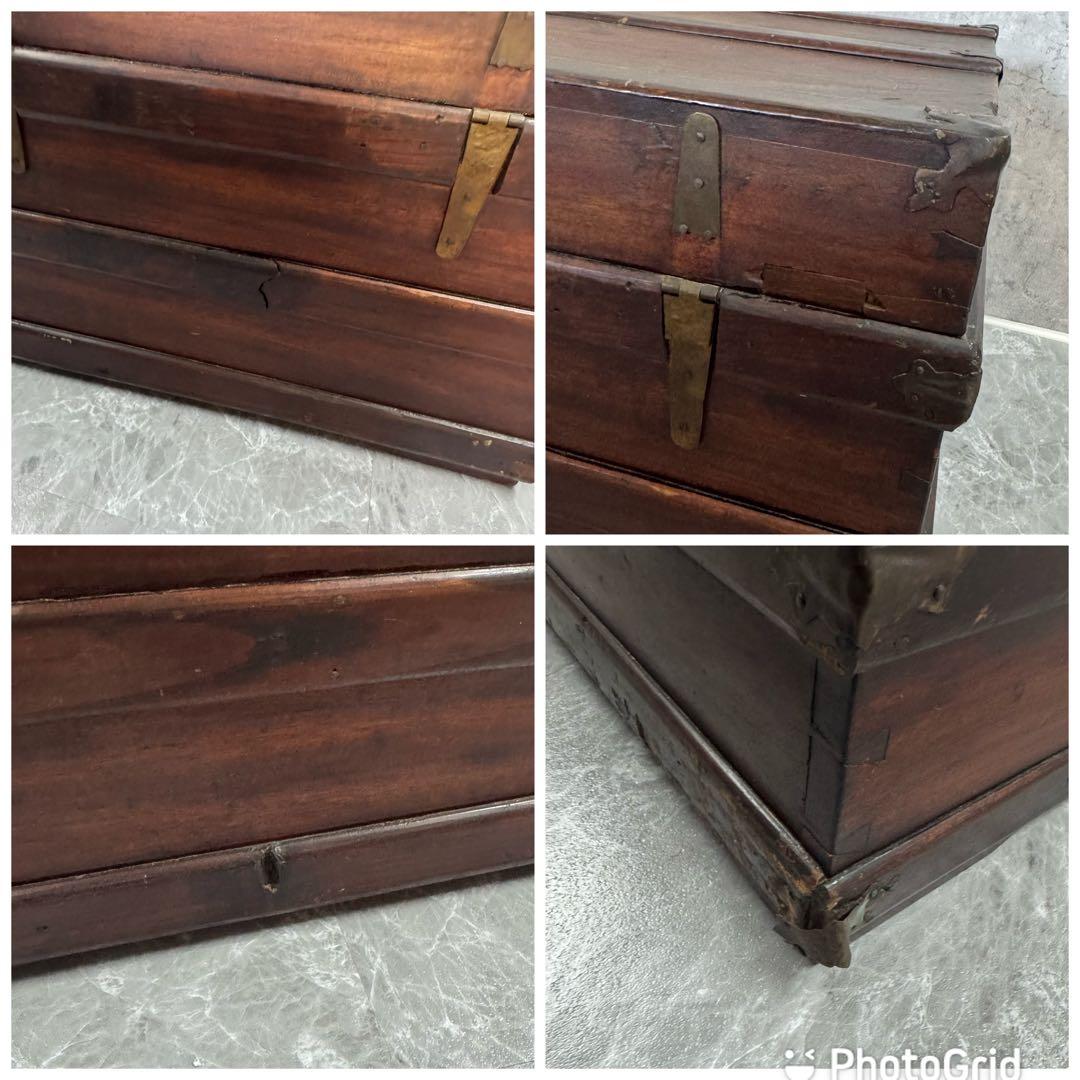 【珍品】トランクケース コンテナボックス 船舶 船鞄 収納 アンティーク①