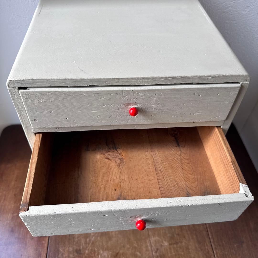 古道具　5杯の小引き出し　昭和レトロ　木製ドロワー　アンティーク