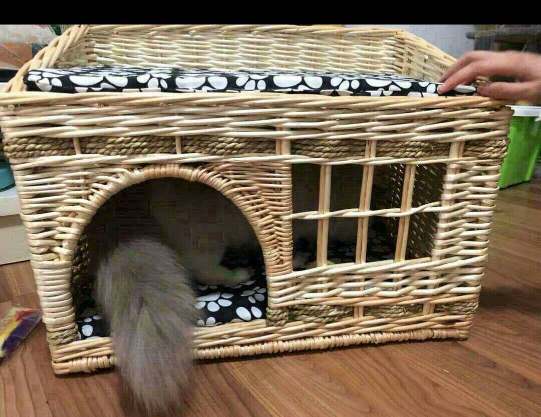 藤編四季豪華汎用猫舎ケージ家庭用二階室