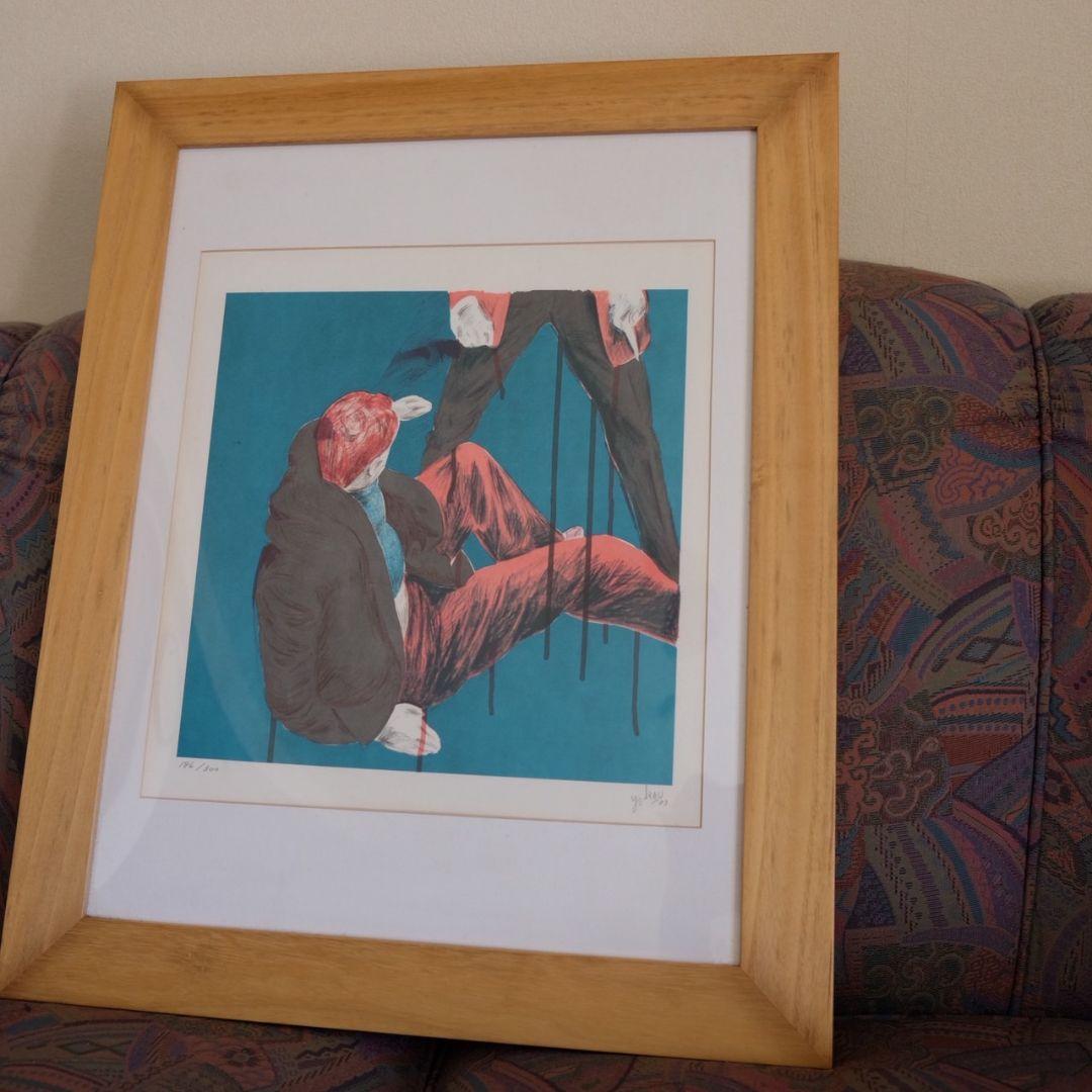 横尾忠則　リトグラフ ナイフの男 1983年 直筆サイン入り　シリアルナンバー