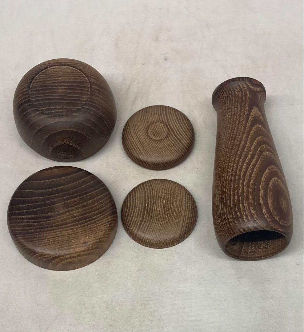 B543b 桑茶箱セット 19点　志野焼　桑木製　茶道具