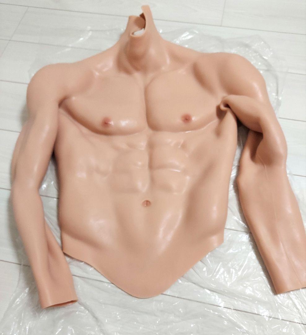 [EQAIWUJIE] 筋肉スーツ 腕のあるシリコーン胸筋 メンズL