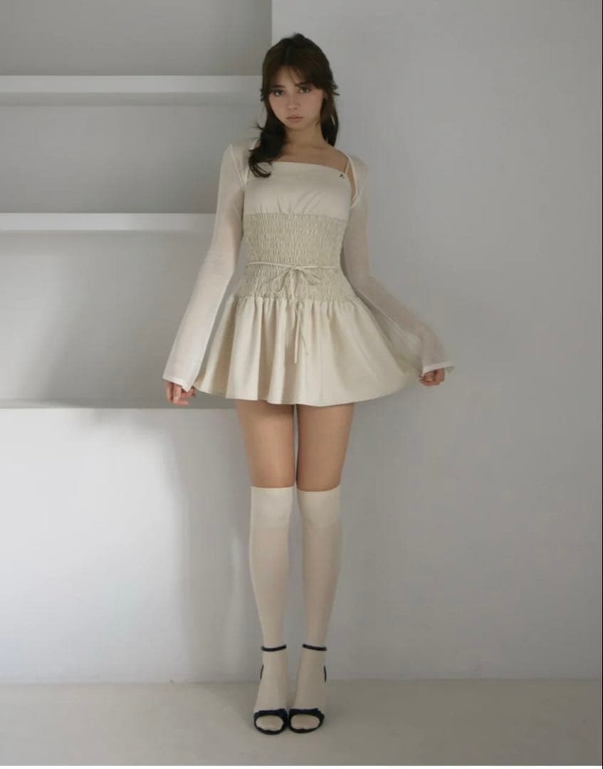 Betty shirring mini dress andmary アンドマリー