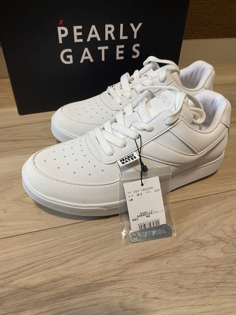 新品 パーリーゲイツ ゴルフシューズ 24センチ 白 ホワイト