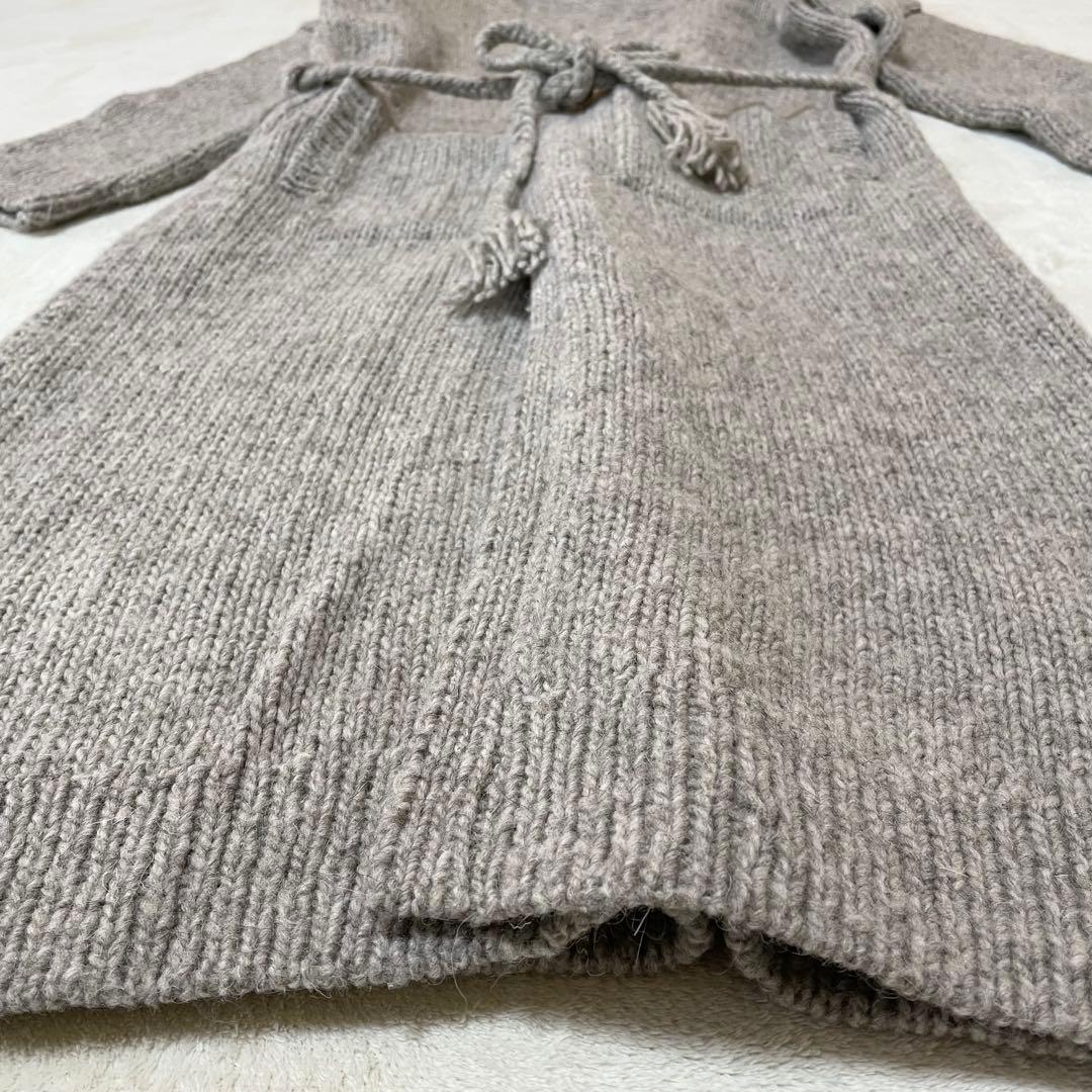 かぐれ　ロングカーディガン　ニットコート　ガウン　ウール　ペルー