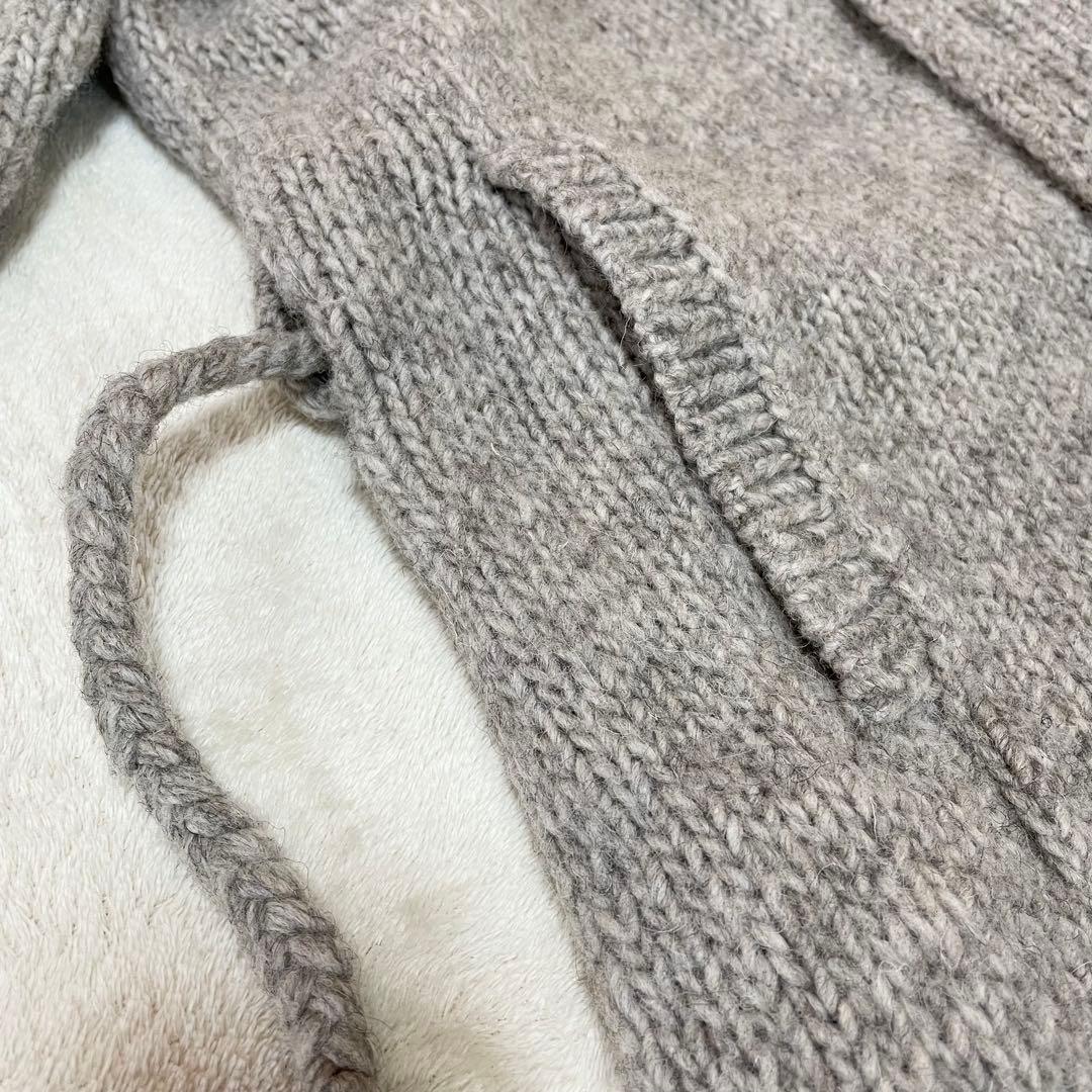 かぐれ　ロングカーディガン　ニットコート　ガウン　ウール　ペルー