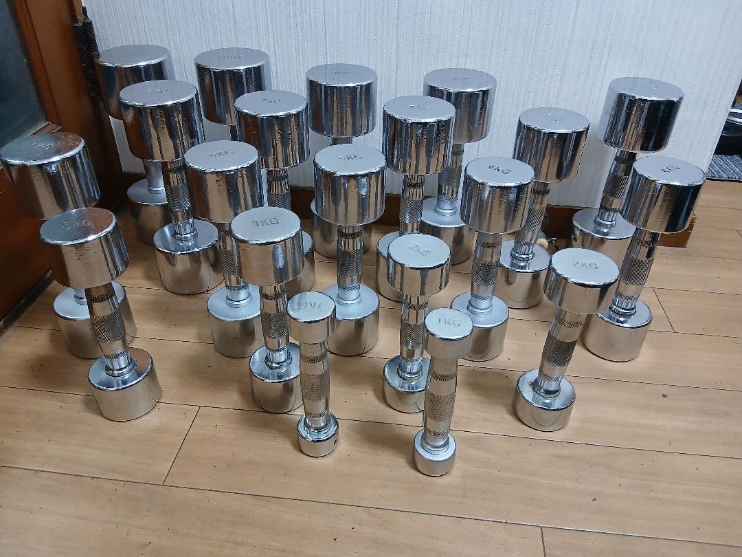 クロムダンベルセット1kg～10kgペア　計110kg