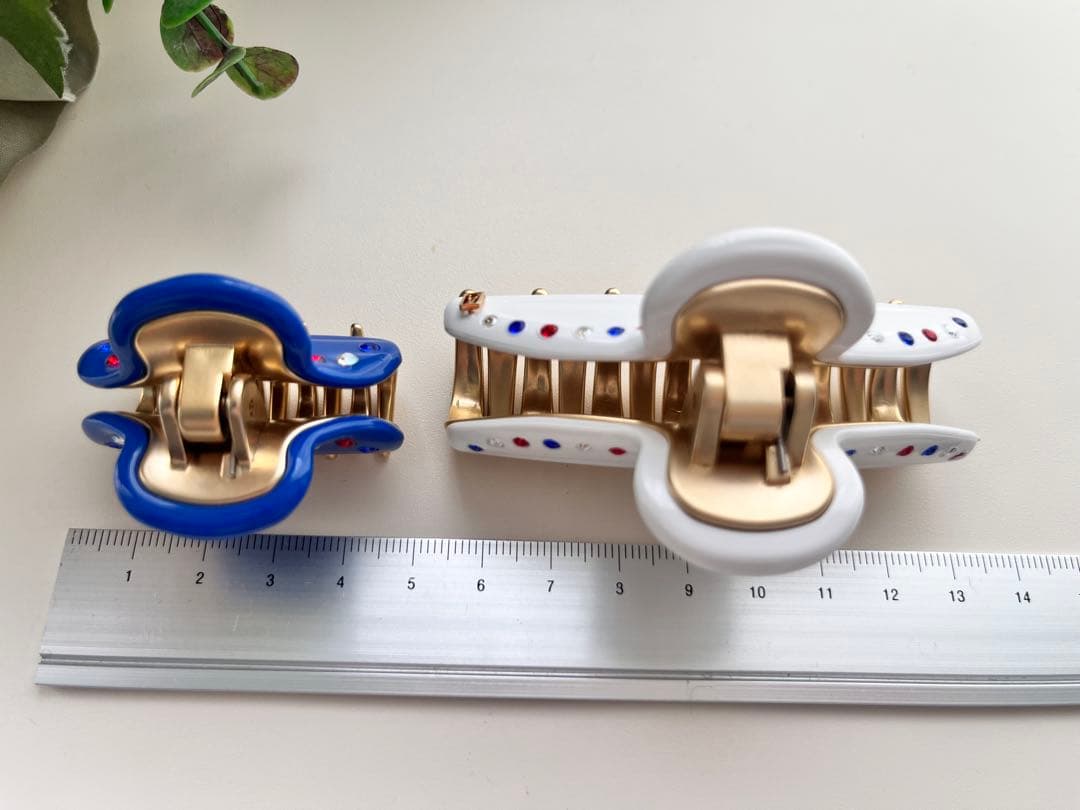 アレクサンドルドゥパリ　ヘアクリップセット（ホワイト・ブルー）