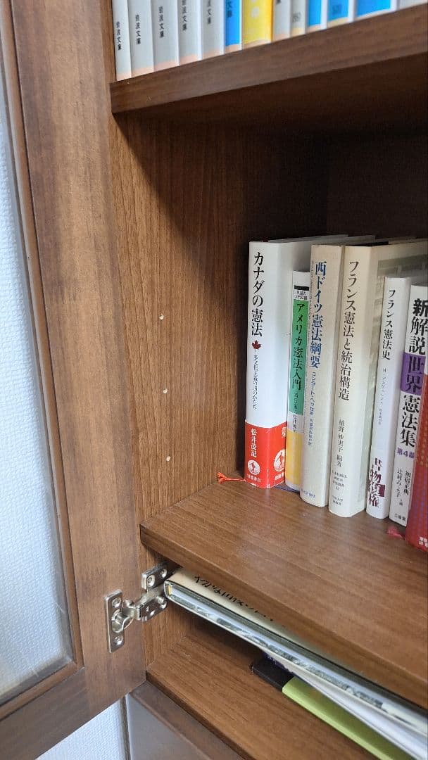 ガラス扉付き本棚 ブラウン 120×80×32