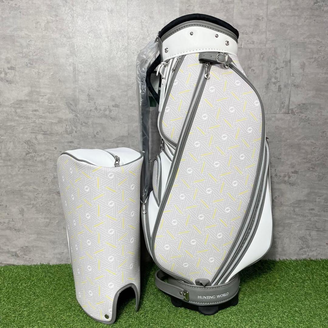 【新品】ハンティングワールド キャスコ キャディバッグ ゴルフバッグ ホワイト