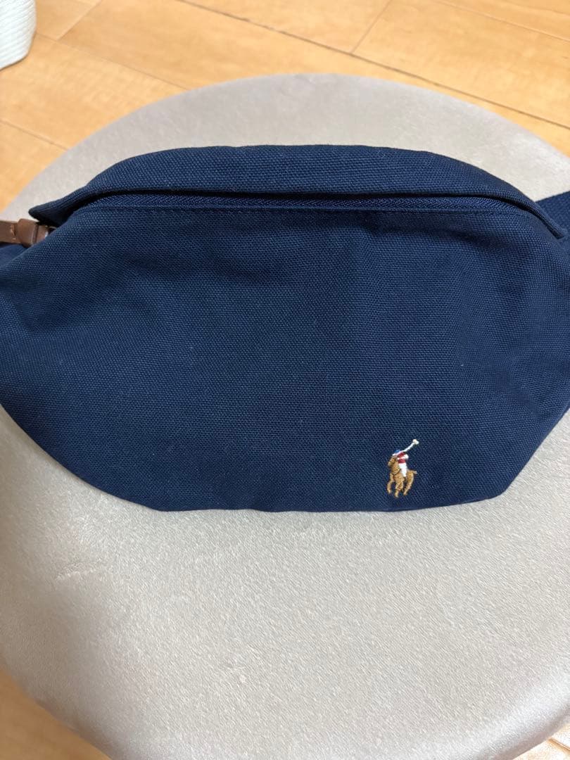 Polo Ralph lauren キャンバスウエストポーチ　ネイビー