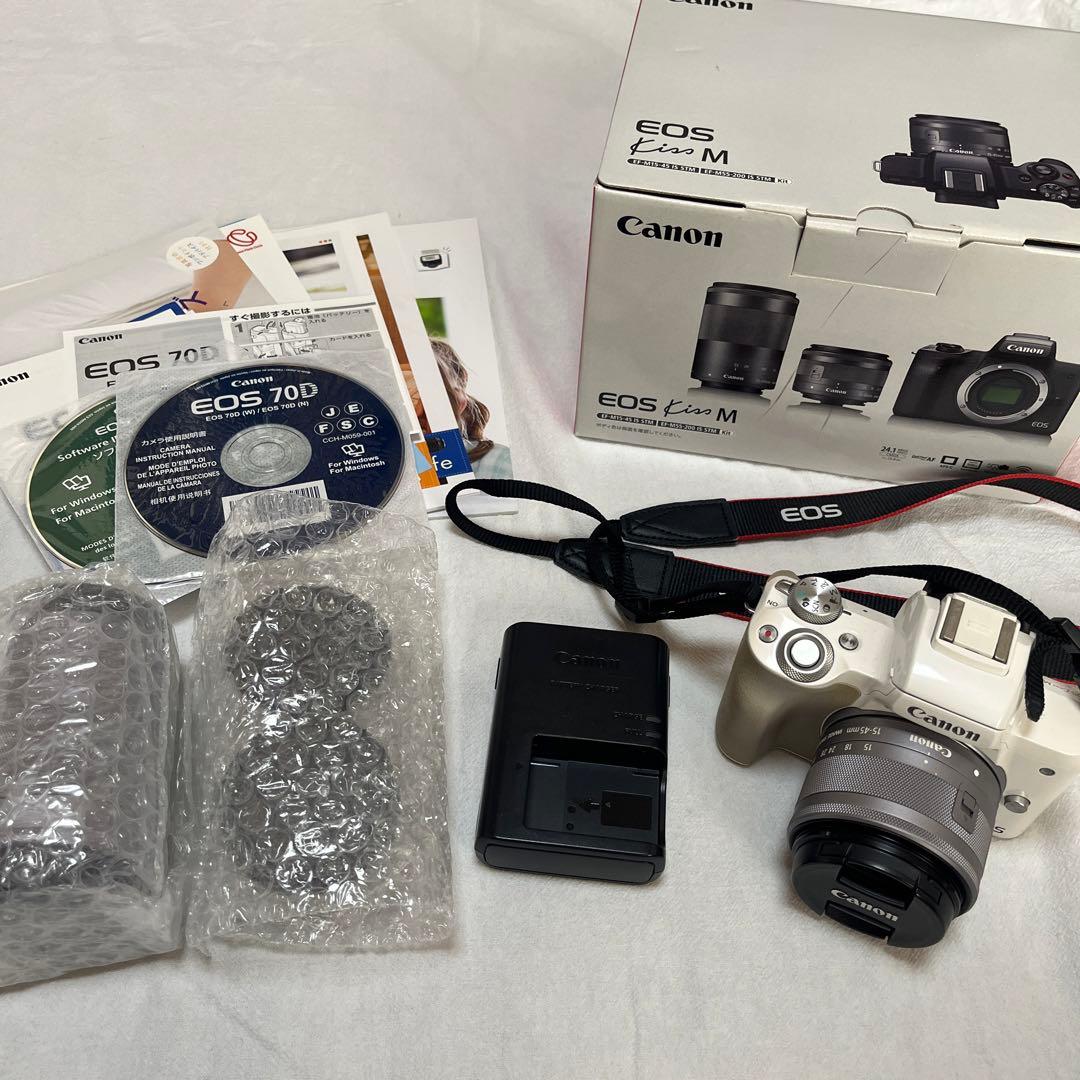 Canon ミラーレス一眼カメラ EOS Kiss M ダブルレンズキット