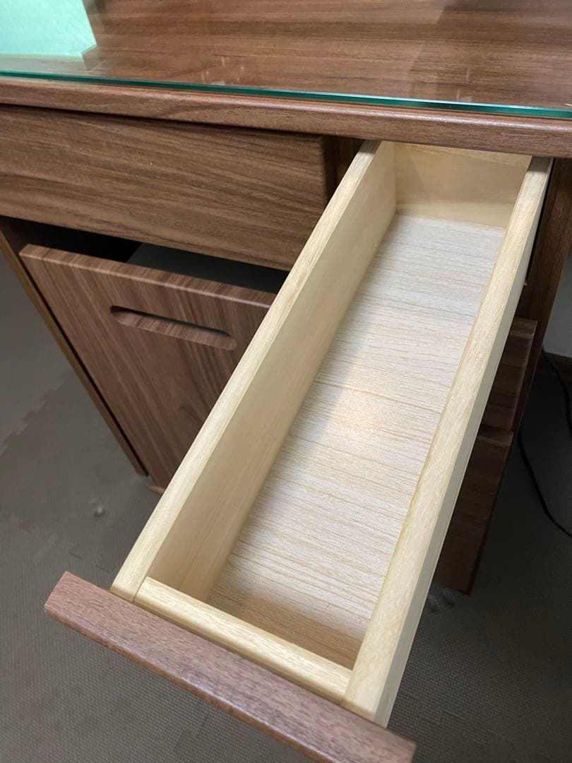 三面鏡ドレッサー 幅60cm 鏡裏収納・ライト付き