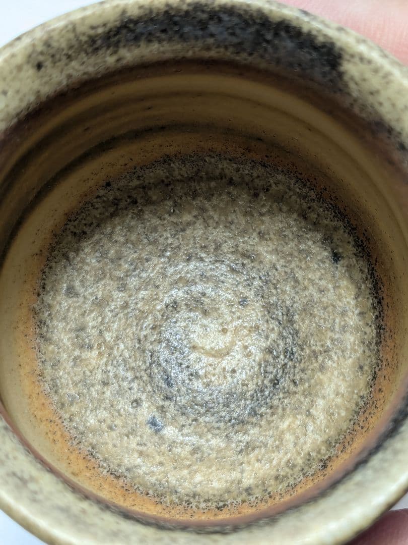 岡山県重要無形文化財 松井與之 備前焼 練上酒呑 共箱共布栞 ぐい呑 酒器 酒盃