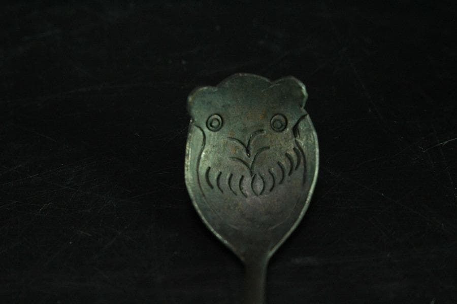 色漆 堆朱 筆洗 匙 台付 文房具(K-LC953)