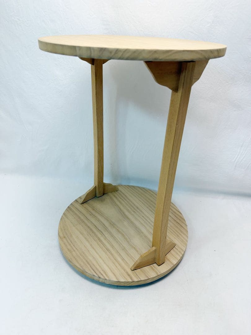 茶道具 休好写し 桐 丸卓 組み立式と 即中斎好 溜塗 小四方棚 2点セット元箱