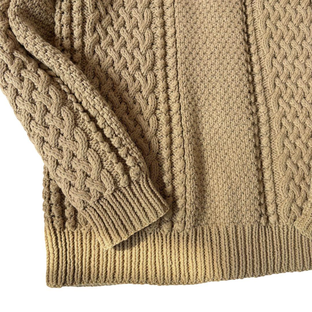 【Ｈｉ_ｊｉｒｉ】インバーアラン 黒タグ コットン カーディガン