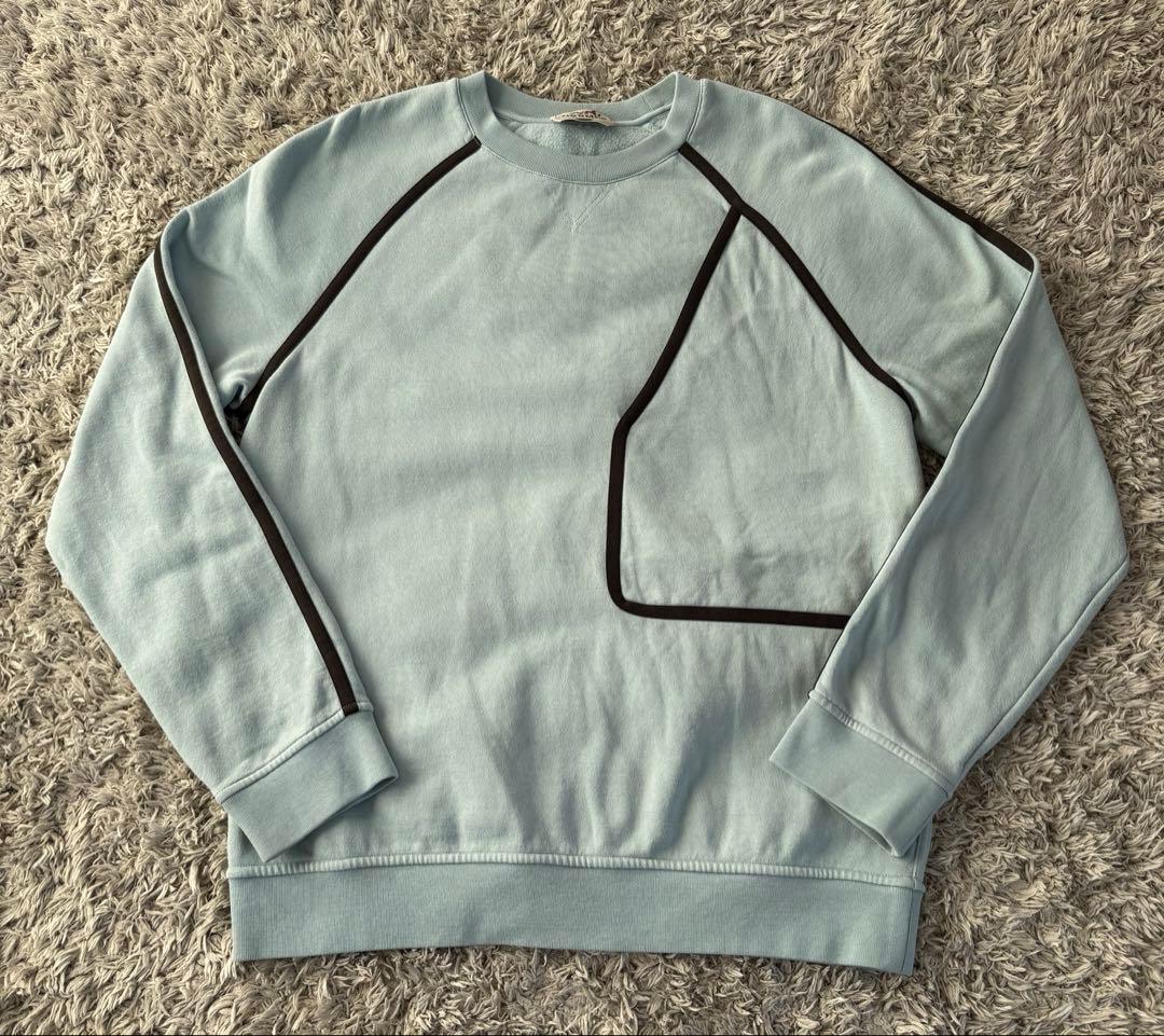 【美品】エルメス スウェット トレーナー カットソー L レザーロゴ