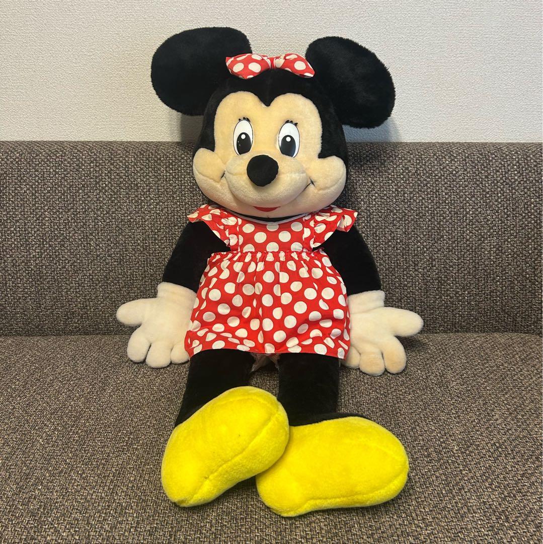 ディズニーヴィンテージミニーマウス特大ぬいぐるみ約90cm日本製希少品