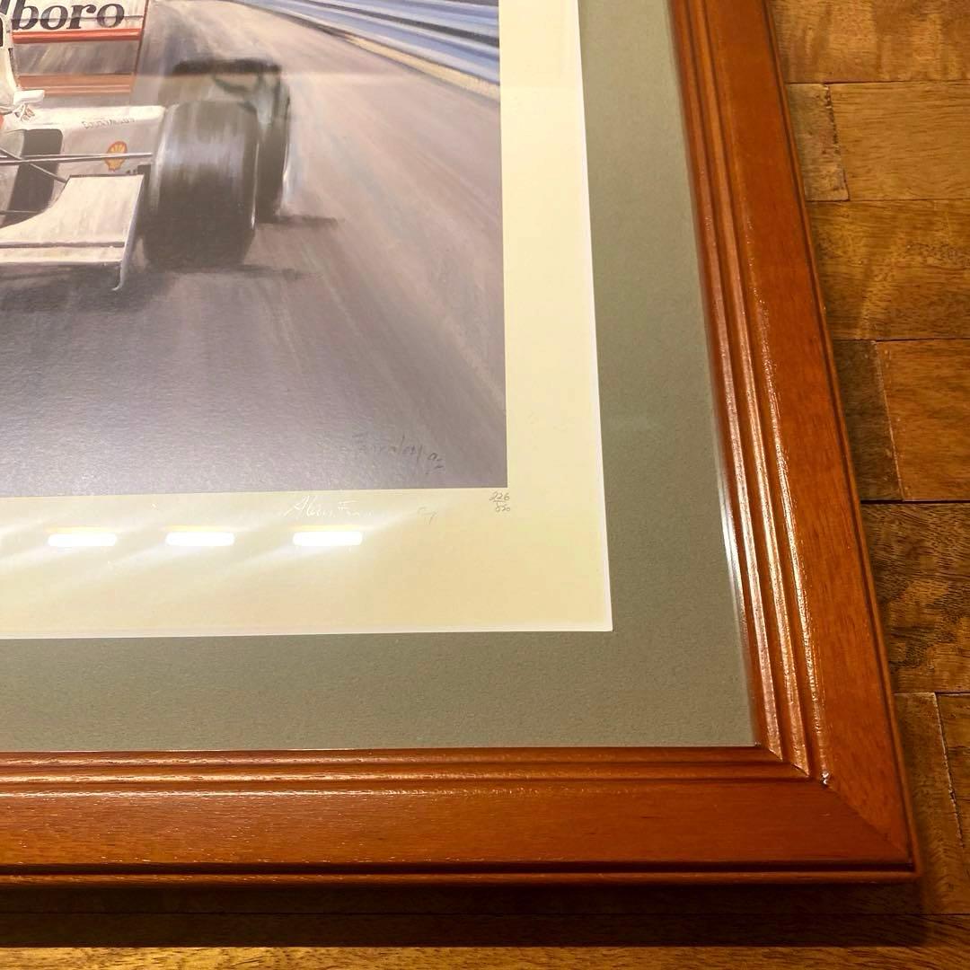 アイルトンセナ直筆サイン入りリトグラフ　FIGHT TO THE FINISH