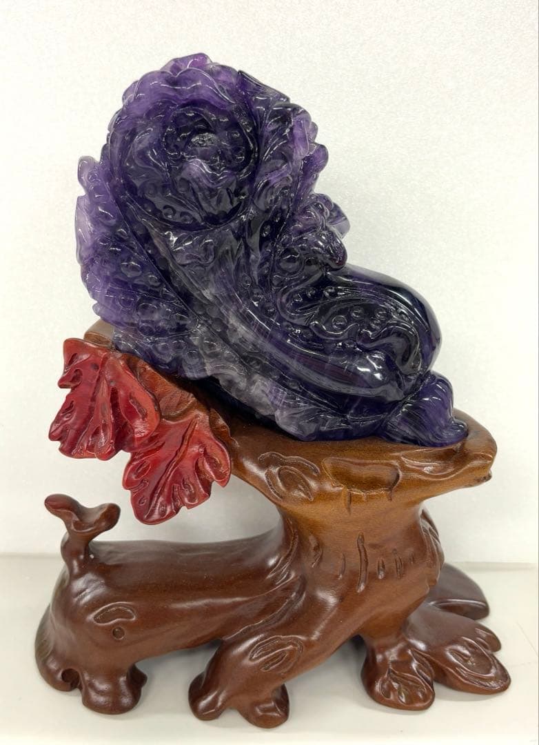 紫水晶　白菜　置物