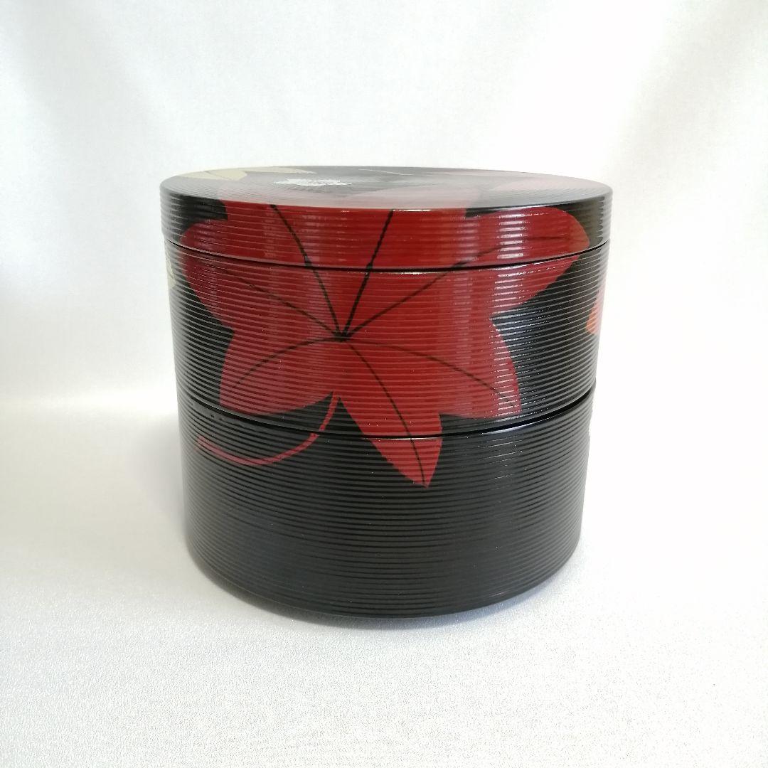 平安象彦 錦曇 木製 二段重箱 茶道具 和菓子 花見